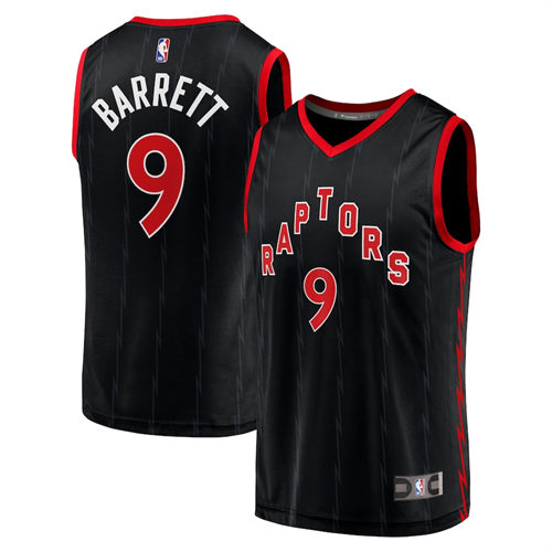Mens Toronto Raptors #9 RJ Barrett Black Statement Edition Jersey
